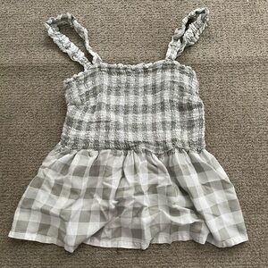 Plaid flowy tank top